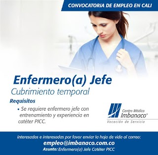 ▶▶ Empleo como Enferme@ Jefe en Cali | Imbanaco |▷ #EmpleoCali ◀  #OfertaLaboral #TrabajoSiHay #FelizMartes #Calico
