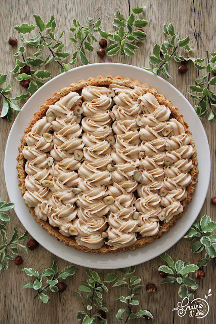 Tarte aux notes d'Automne Noisette, Pralin, Chocolat Financier Gâteau Facile Rapide