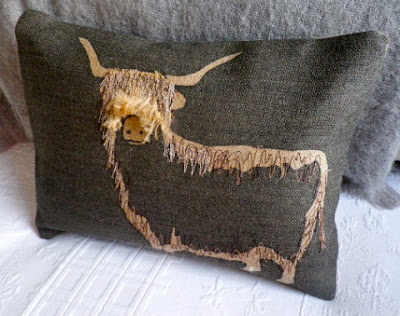 highland cow cushion
