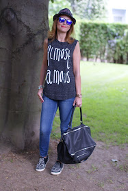 flower fedora hat, Asos beaded t-shirt, Givenchy Pandora bag, Ash soul sneakers, Fashion and Cookies