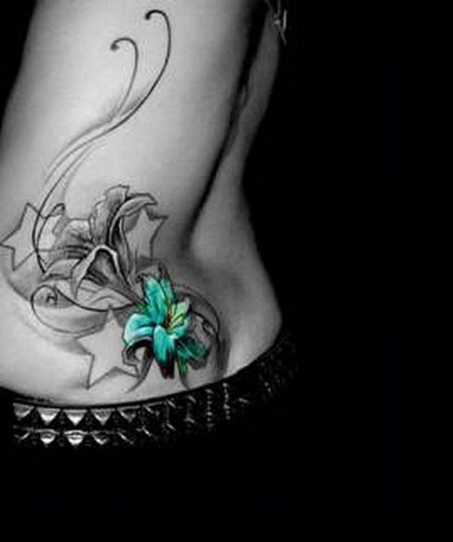 Stars tattoo with flower