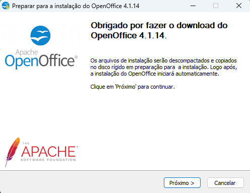 Instalação do OpenOffice