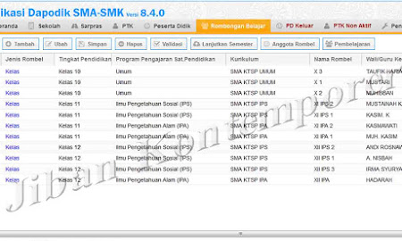 Mengentri Data Rombongan Belajar di Aplikasi Dapodik