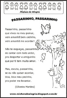 Poesia passarinho, passarinho