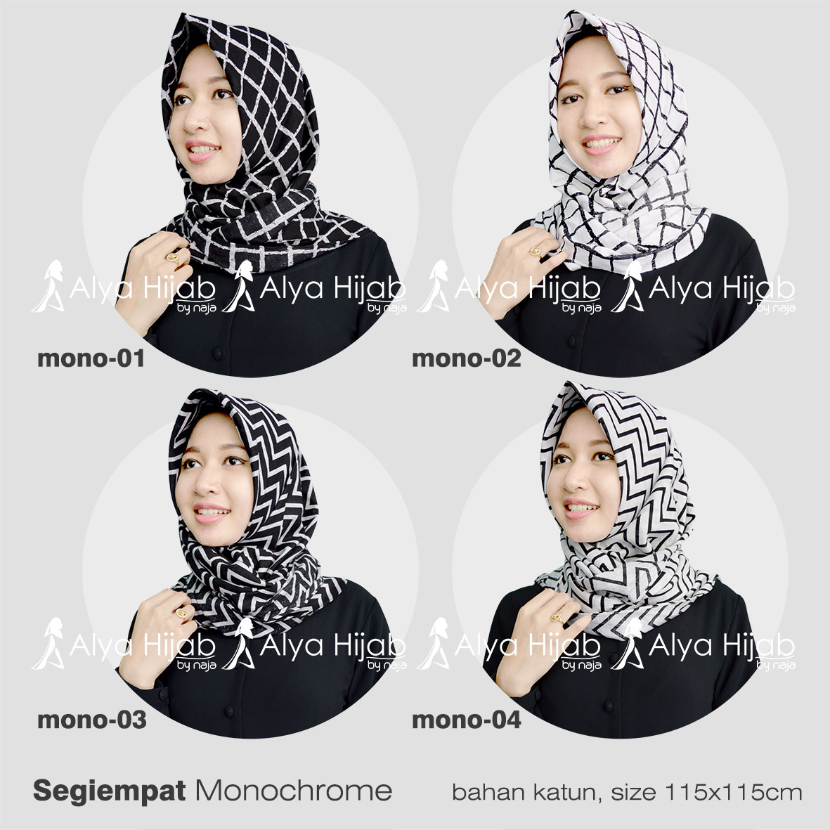 87 Gambar Lengkap Tutorial Hijab Segi Empat Bermotif Paling