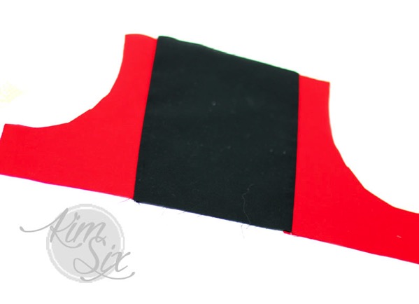 Multi color bodice on apron