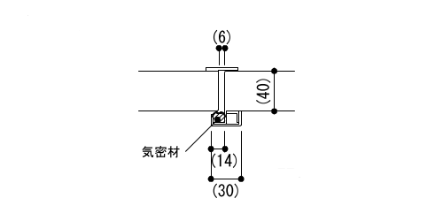 4-43-2　簡易気密型鋼製建具枠 両開きの場合