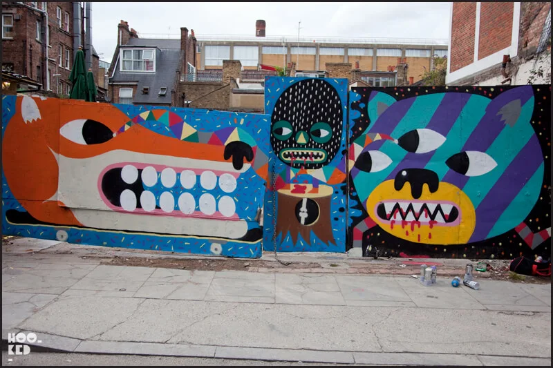 London street art on Hanbury Street by artist Malarky