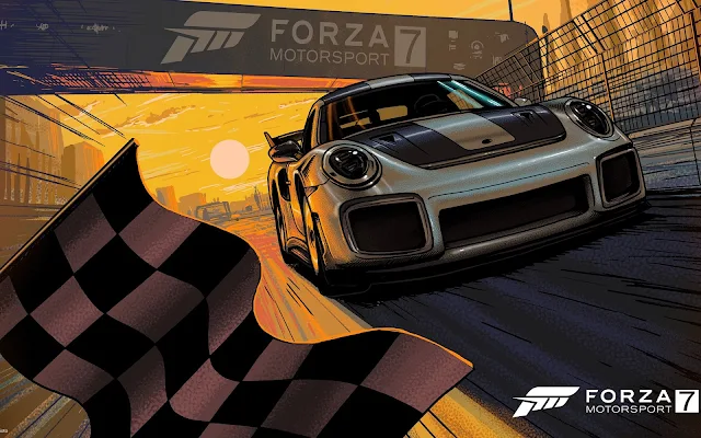 Papel de parede Forza Motorsport 7 Porsche 911 GT2 RS para PC, Notebook, iPhone, Android e Tablet.