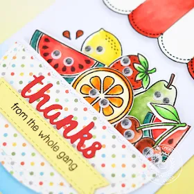 Sunny Studio Stamps: Fresh & Fruity Googly Eyed Fruit Bowl Thank You Card by Lexa Levana