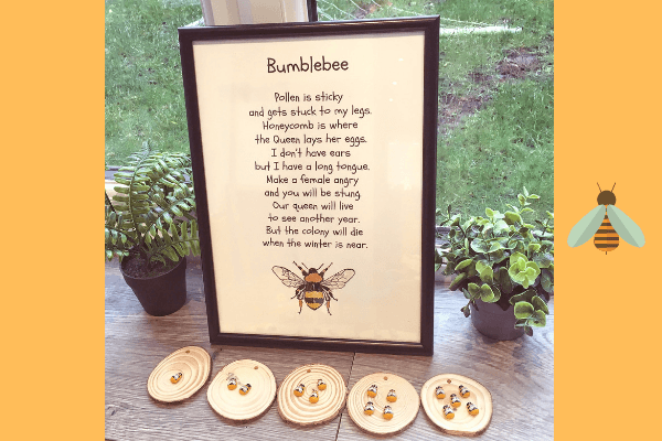 KRK prints bee print with poem