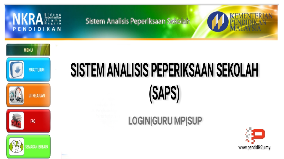 Login SAPS Sistem Analisis Peperiksaan Sekolah KPM ...