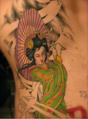 Cool Geisha Japannese Culture Tattoo Designs