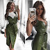 Women Sashes Leather Dress Back Cross Spaghetti Strap Fashion Elegant Knee Length Vintage v Neck