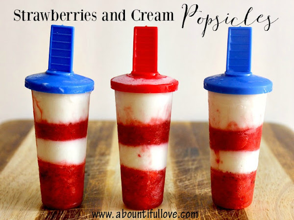 Strawberries and Cream Popsicle