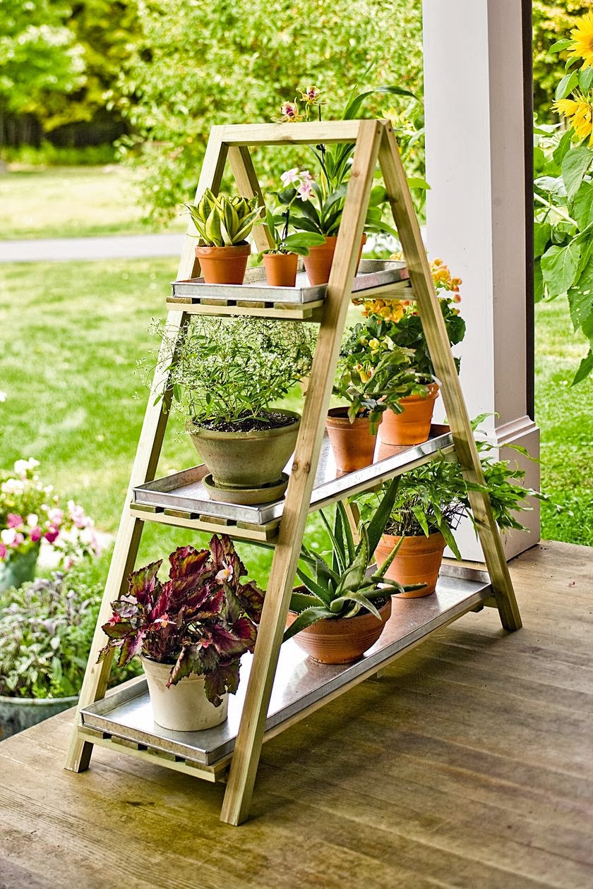 Wooden A-Frame Plant Stand