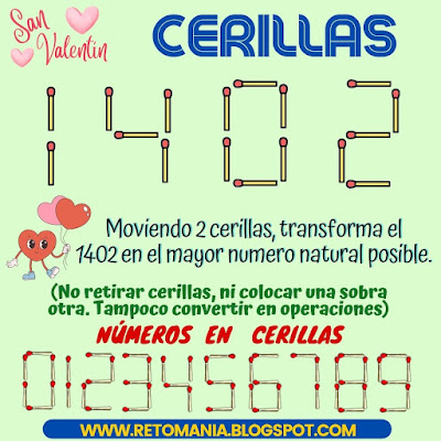 San Valentín, Día de San Valentín, Día de los Enamorados, Amor y amistad, Retos matemáticos, Retos mentales, Retos virales, Retos visuales, Desafíos matemáticos, Problemas matemáticos, Cerillas, Juego con Cerillas, Juego con Palillos