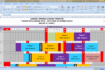 Jadwal Pelajaran K13 Kelas 1,2,3,4,5 dan 6 Tahun Pelajaran 2018/2019