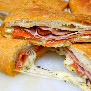 Baked Stromboli with melted cheese