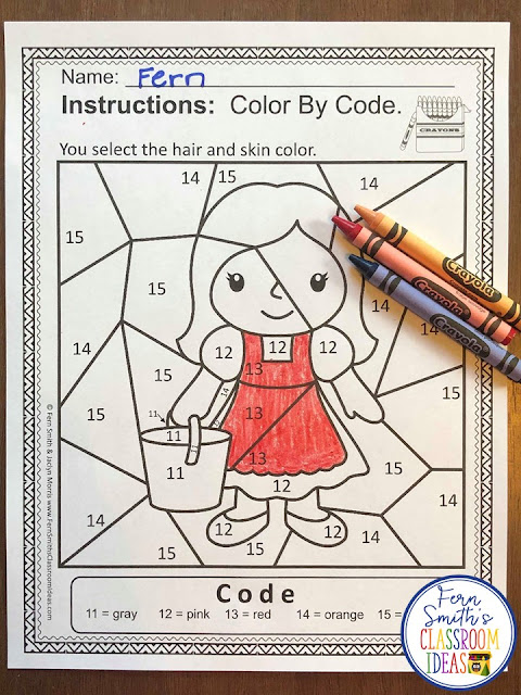 If you are looking for a resource for math remediation while still giving your students some confidence while reviewing important math skills, you will love this series. These five Color By Number worksheets focus on Numbers 11 to 15 with an adorable Jack and Jill Went Up the Hill theme. The five pages have only a few color selections and only a few numbers, to help your students focus on the repetitive pattern of numbers 11 to 15. All the while giving your students a fun and exciting review of important math skills at the same time! You will love the no prep, print and go ease of these printables. As always, answer keys are included.
