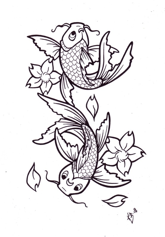Designs There Is Only Here Koi Fish Tattoo Sketch Collection