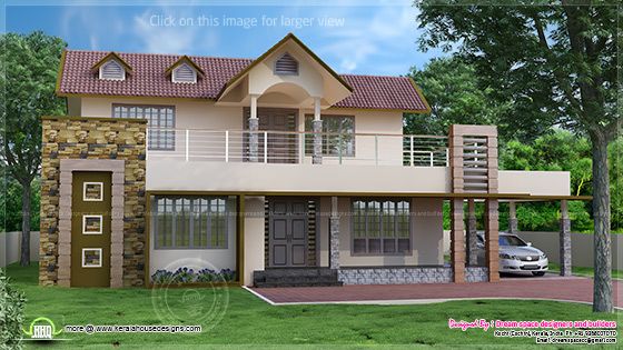 Two storey villa elevation Two storey villa elevation