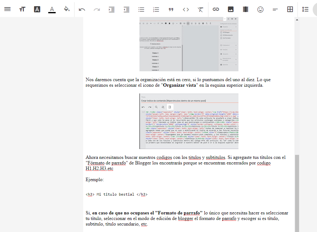 Usar Formato de Párrafo en Blogger