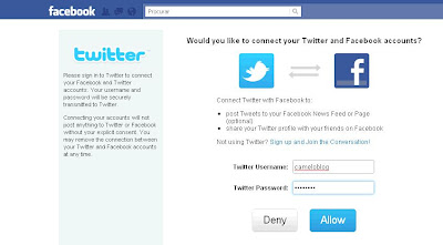 Facebook e Twitter juntos