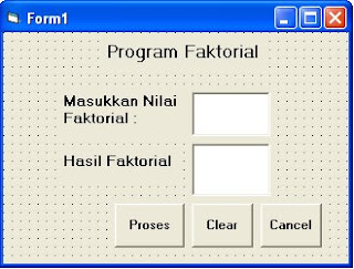 program faktorial dengan VB 6.0