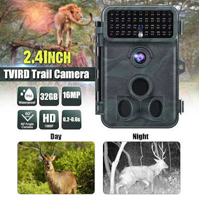 2.4 Inch 16MP 1080P PIR Sensor Waterproof Trail Camera No Flash Night Vision Wildlife Hunting Camera