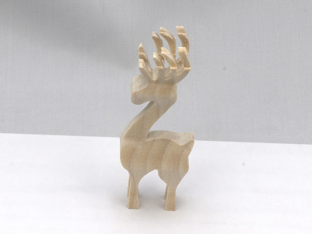 Handmade Wood Christmas Reindeer Herd - Set of Three - 3D Compound Cut