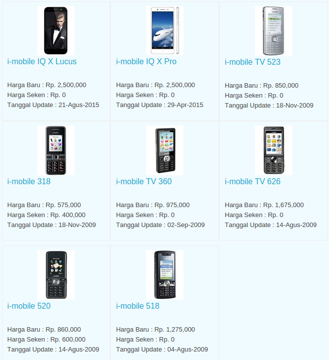 Daftar Harga Hp i-Mobile Desember 2015