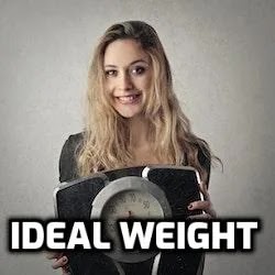ideal weight. Black-shirted woman with a weight scale in her hand