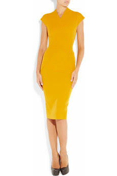 Bright-Yellow Double-Crepe Dress