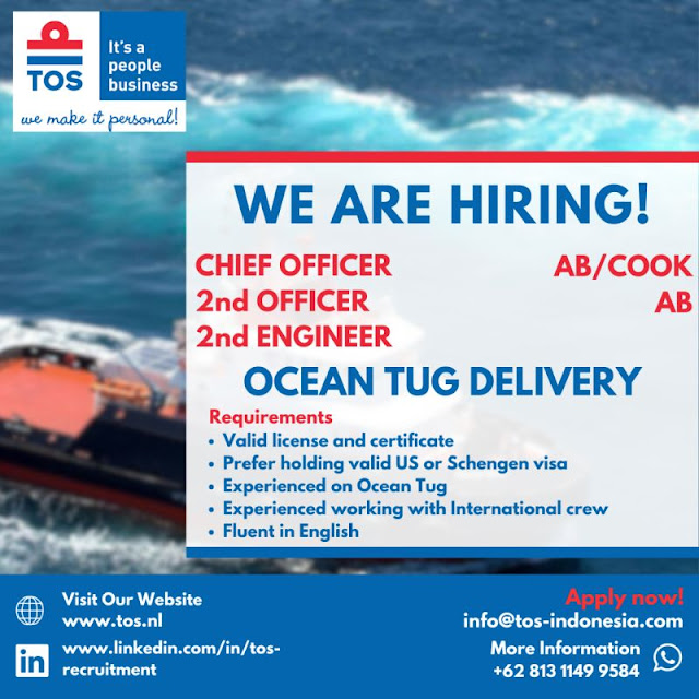 Apply for Ship Crew TOS Indonesia Join April 2024