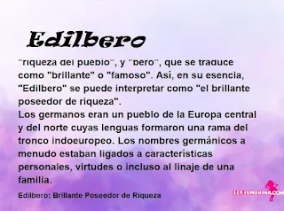 significado del nombre Edilbero