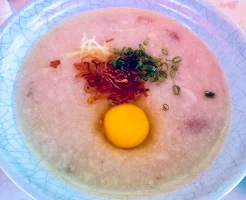Congee with poached egg