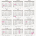 Calendar for Year 2010 United States