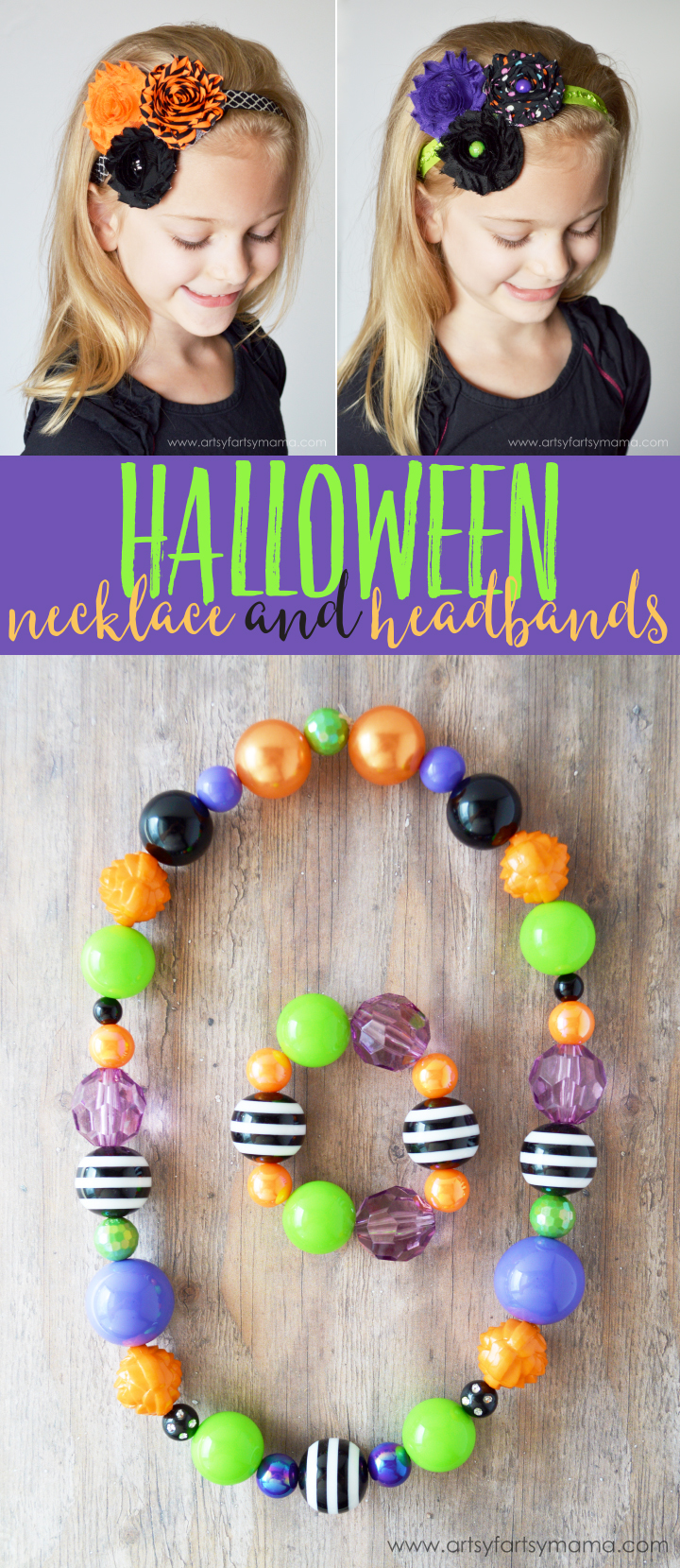 Easy Halloween Necklace and Headbands