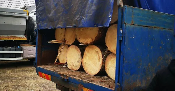 Transport de lemn fără documente depistat pe strada Volovățului din Rădăuți.