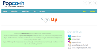 Cara Daftar PopCash dan Memasng di Blog