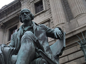 Thomas Jefferson statue in front of court house, downtown cleveland, ohio