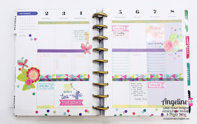 ScrappyScrappy: Happy planner layout - November #scrappyscrappy #trendytwine #stamp #planner #plannerstamp #happyplanner #washi