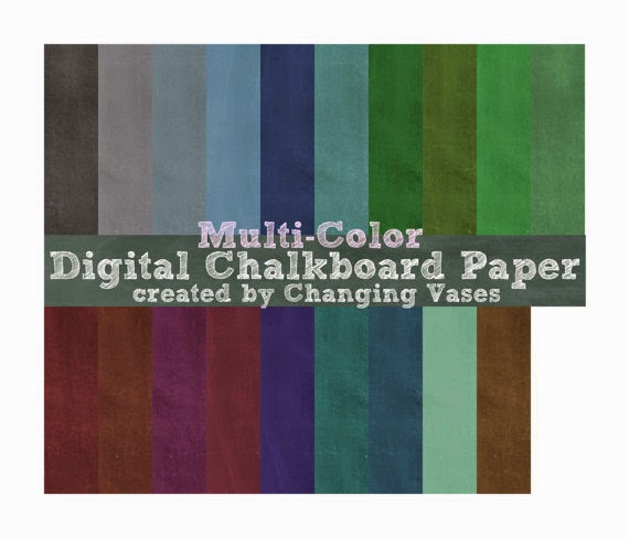 Free Digital Chalkboard Scrapbook Paper Pack