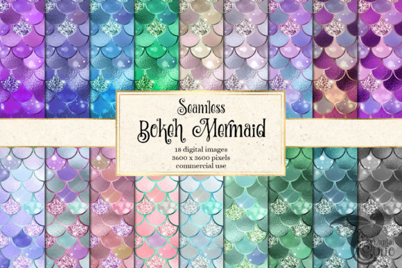 Bokeh Mermaid Digital Paper