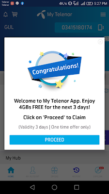 My Telenor App Free 500Mbs Trick 2020