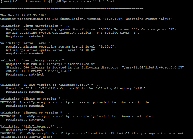 db2prereqcheck -v 11.5.4.0 -i