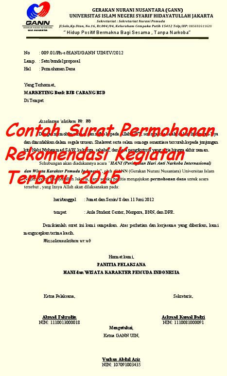 Contoh Surat Permohonan Rekomendasi  Kegiatan Terbaru 2022 