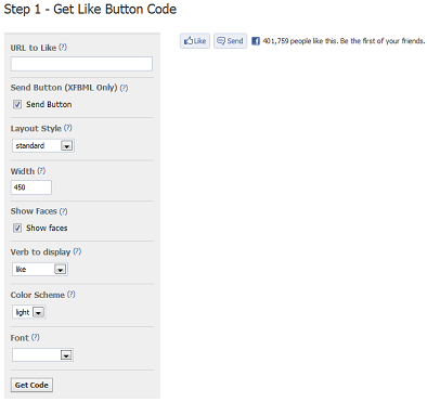 facebook like button code. few minutes a facebook like button will be on your blogger's webpage.