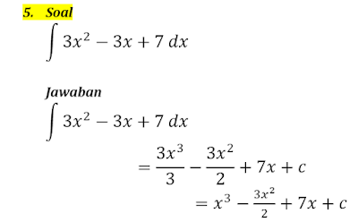 contoh integral tak tentu 5